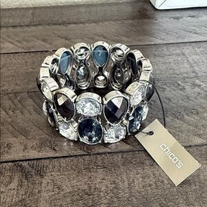 Chico's Silver and Gray Statement Bracelet